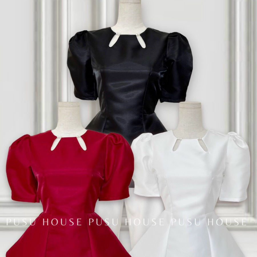 [ HÌNH CHỤP THẬT 100%]Áo peplum cổ tròn giọt nước sang trọng trẻ trung 3 màu