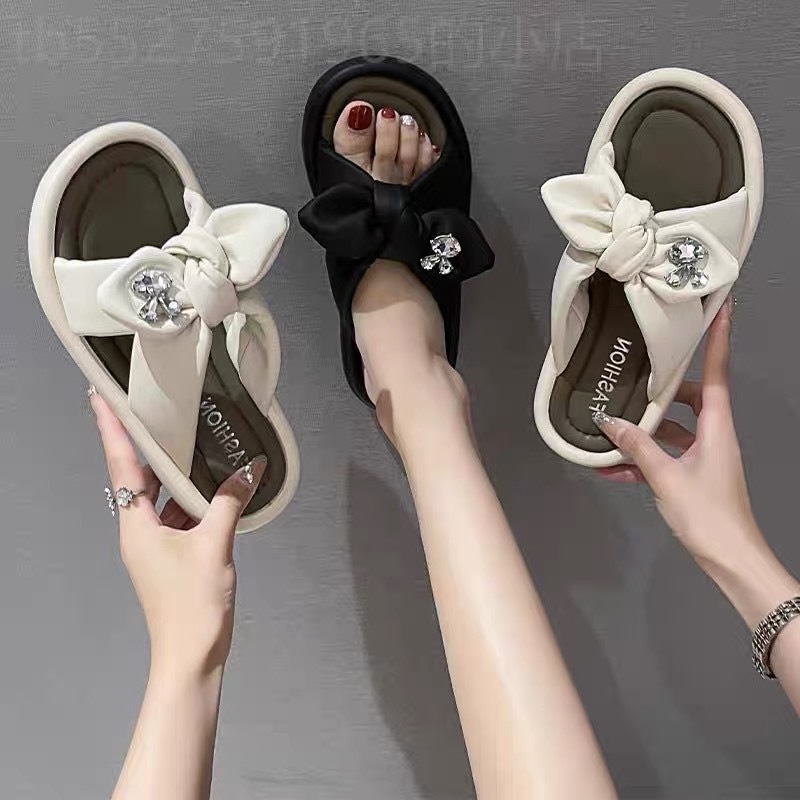 DÉP LÊ NỮ DA MỀM QUAI NƠ ĐÍNH THỎ mẫu mới 2024 DéP Hoa Nhung Shoes GiàY ...