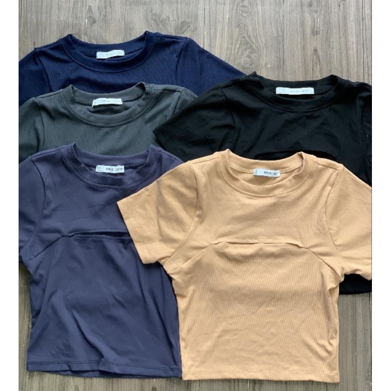 (Sale) Áo thun tăm croptop khoét ngực MngO - dư xịn