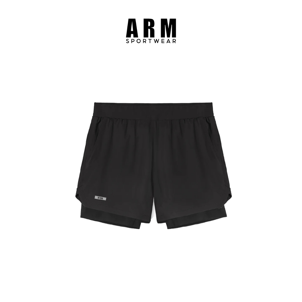 Quần Tập Gym Nam 2 lớp ARM Gym Power Short thoáng khí, thấm hút mồ hôi và khô nhanh, thoải mái vận động
