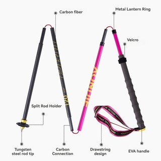 Combo 2 Gậy Đi Bộ Leo Núi AONIJIE E4214 Bằng Sợi Carbon Siêu Nhẹ Gậy Chạy Trail