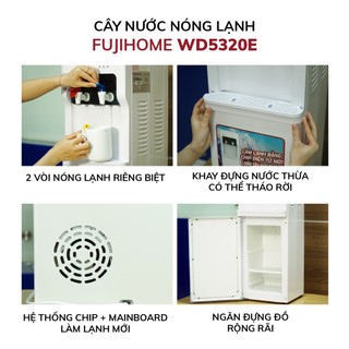 Cây nước nóng lạnh Nhập Khẩu Fujihome - tiết kiệm điện - Bảo hành điện tử toán quốc - Chính hãng