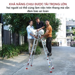 Thang nhôm gấp trượt 4 mét nhập khẩu FUJIHOME ML44 xếp chữ A to, nhỏ, Chữ I nhỉ I lớn