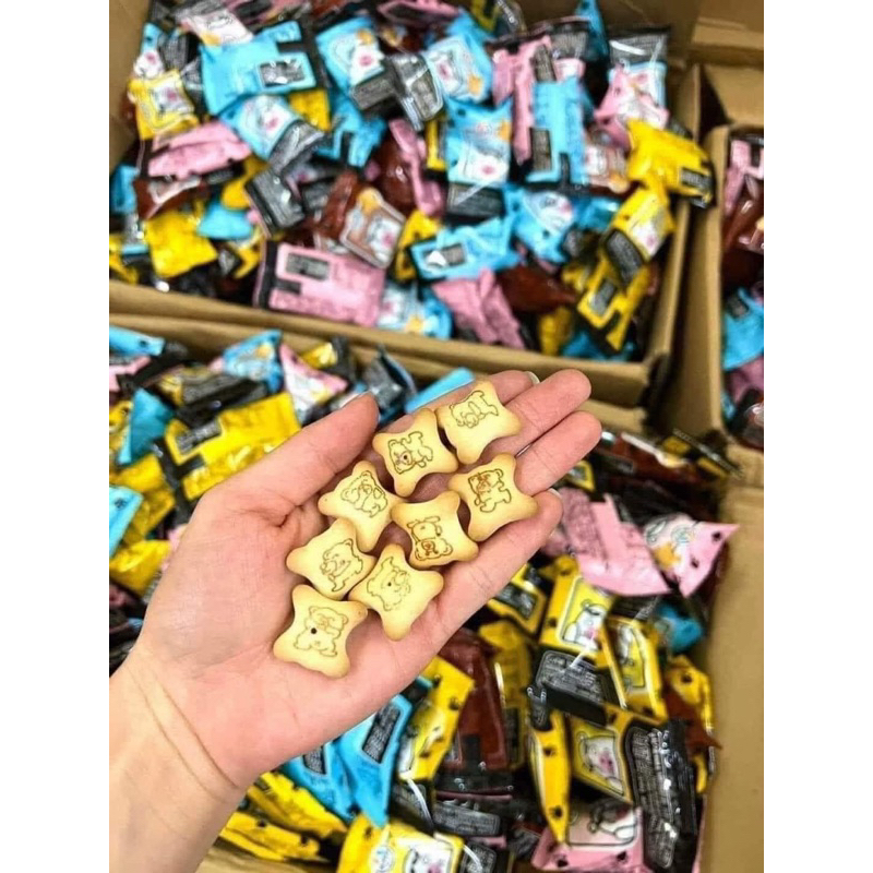 500g Bánh quy gấu nhân kem mix vị Choco Bear (50 gói)