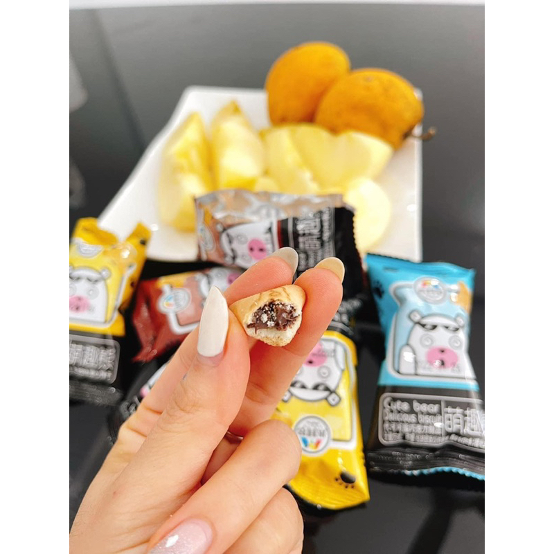 500g Bánh quy gấu nhân kem mix vị Choco Bear (50 gói)