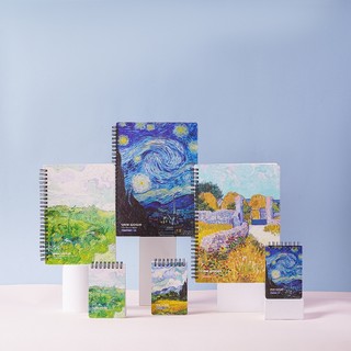 Sổ Lò Xo Van Gogh 100GSM Chấm Dotgrid A5/B5, Sổ Tay Ghi Chép 160 Trang Viết Calligraphy Không Bị Thấm