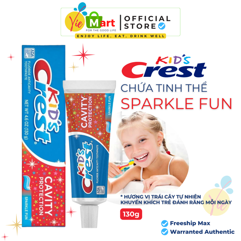 Kem Đánh Răng Crest Kids Cavity Protection - Toothpaste Sparkle Fun An ...