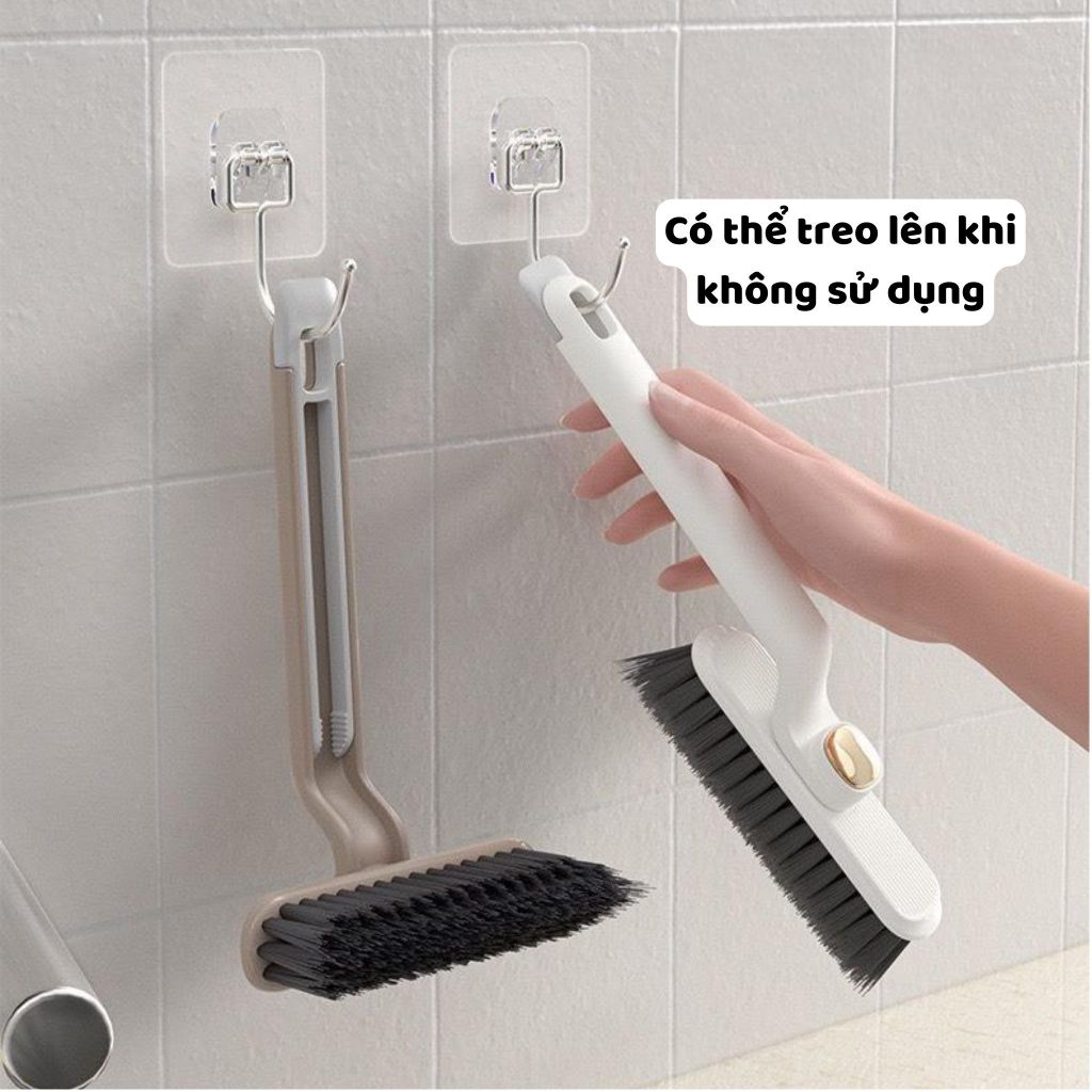 Bàn Chải Cọ Rửa Nhà Tắm Xoay 360 Độ, Chổi Vệ Sinh Góc Tường, Khe Cửa Đa Năng ( tặng móc treo)