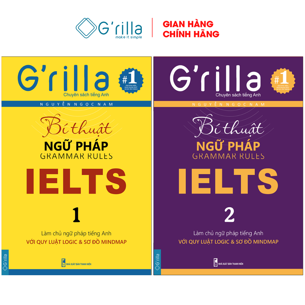 Ảnh Sách - Combo Bí thuật Ngữ pháp IELTS Grilla Tập 1 và 2 1