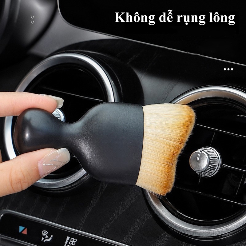 (Có nắp)Chổi cọ mini vệ sinh sinh nội thất ô tô xe hơi đánh bay bụi bẩn cửa thoát khí bảng điều khiển các khe nhỏ ở xe