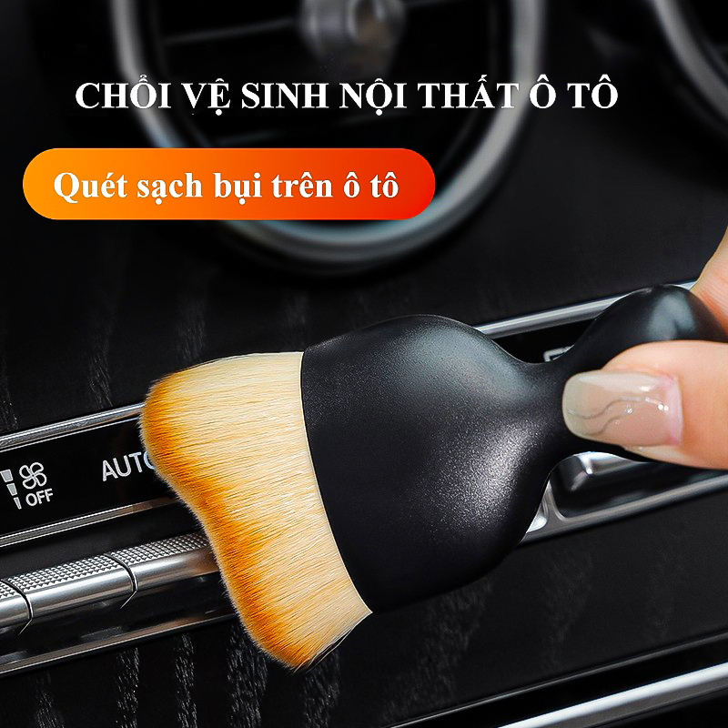 (Có nắp)Chổi cọ mini vệ sinh sinh nội thất ô tô xe hơi đánh bay bụi bẩn cửa thoát khí bảng điều khiển các khe nhỏ ở xe