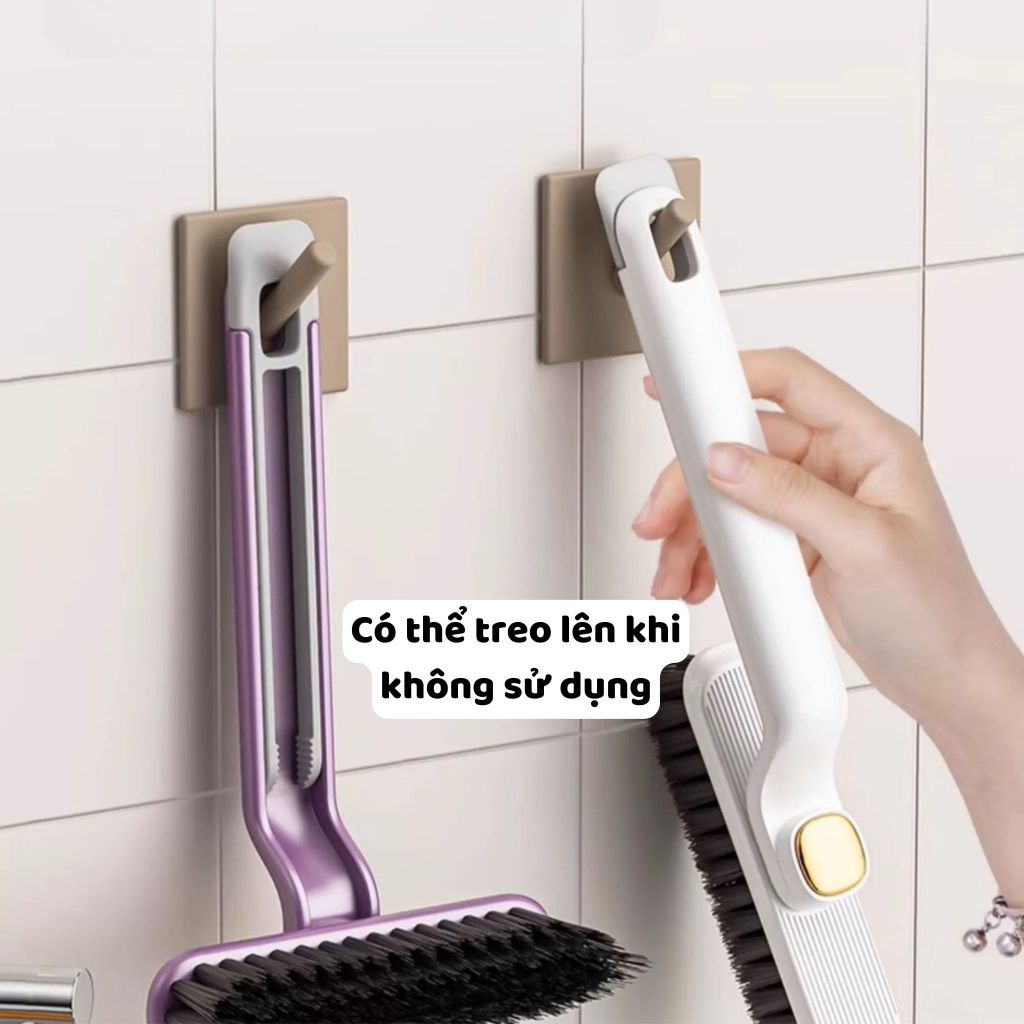 Bàn Chải Xoay 360 Độ Vệ Sinh Nhà Tắm, Chổi Cọ Rửa Nhà Vệ Sinh, Góc Tường, Khe Cửa (Tặng Kẹp Rác)