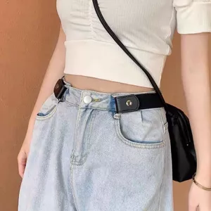 Dây nịt thắt lưng nữ CO GIÃN AAA iLita không khóa nịt thun móc quần eo điều chỉnh cúc bấm 2 bên vải