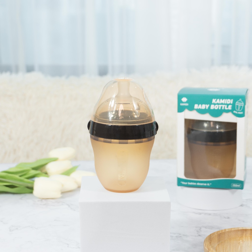 Ảnh Bình Sữa Sơ Sinh Silicone Kamidi Baby Quai Tròn Dung Tích 150ml Dành Cho Bé Newborn 3