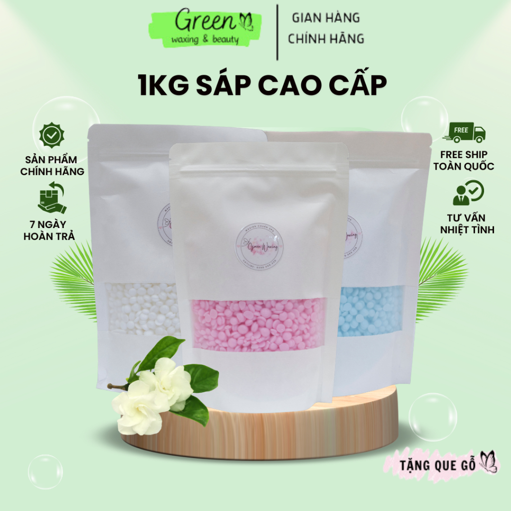 1kg Sáp Wax Lông Nóng Cao Cấp GREEN WAXING, Chuyên Wax Nách ,tay ,chân ...
