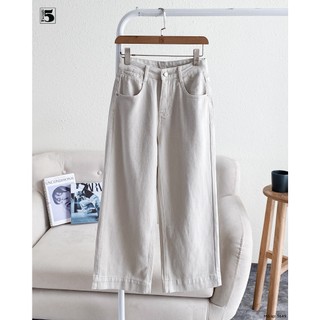 Quần Jeans Ống Suông Nữ Gập Gấu Giả Cắt Khuy Sẵn, Thiết Kế Tôn Dáng Dễ Mặc Twentyfive Fashion - 5649
