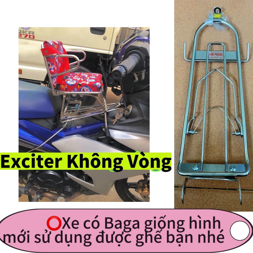 [ SỐ GẬP EX ] GHẾ SỐ GẬP INOX XE MÁY EXCITER – AN TOÀN CHO BÉ, CHẮC CHẮN