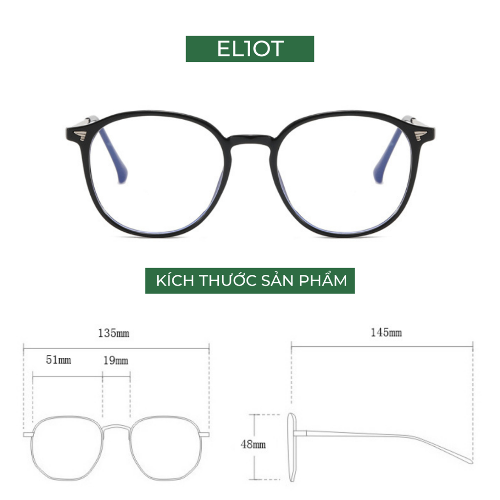 Gọng kính tròn ELIOT EYEWEAR chất liệu kim loại phụ kiện thời trang nam nữ nhiều màu sắc 1247