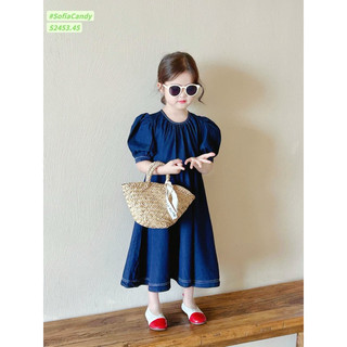 (Ảnh thật) Đầm Váy bé gái. Đầm jean dáng dài xoè cho bé gái 10-40kg Sofia candy