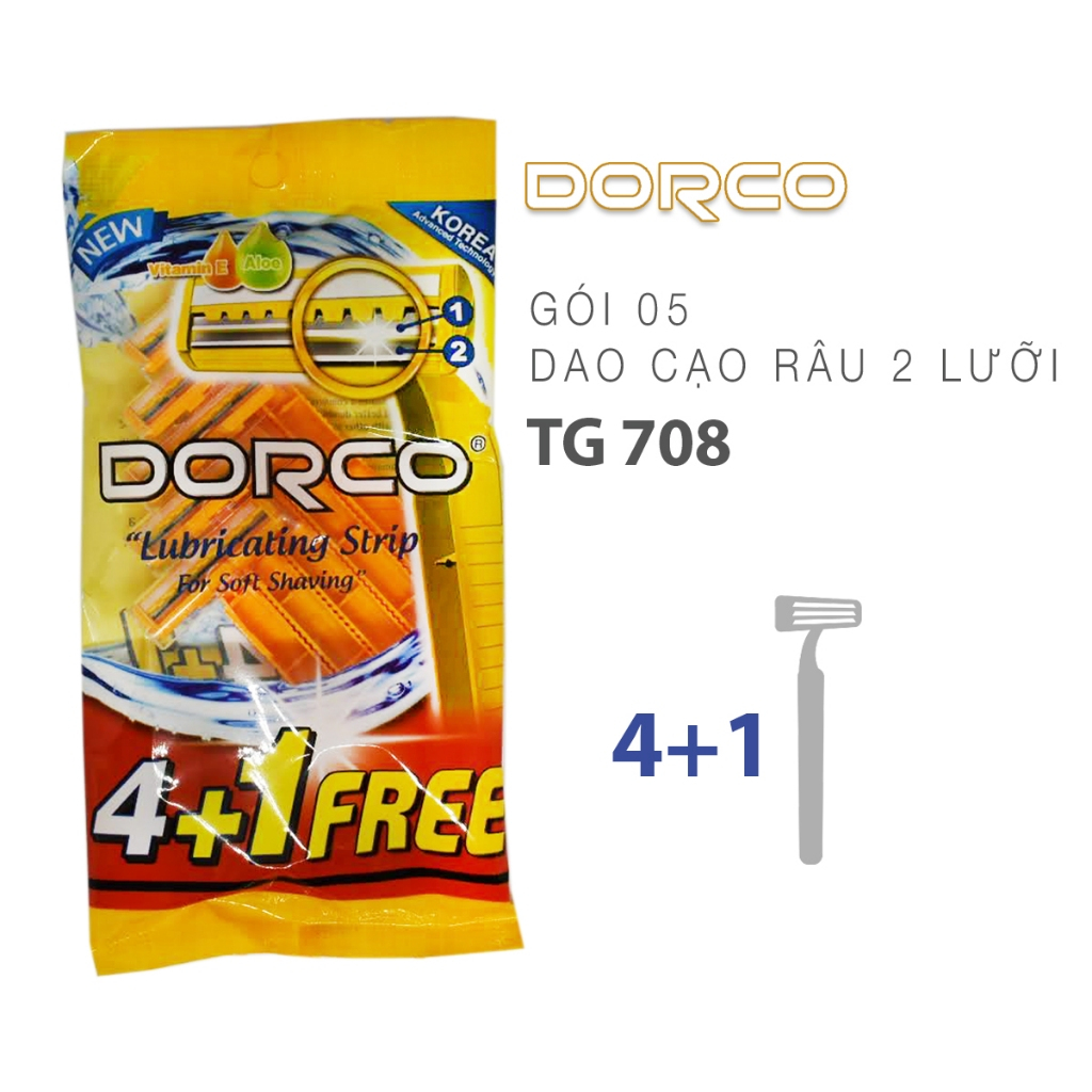 Bộ 5 bàn cạo Dorco Dao cạo râu, body lưỡi kép Hàn quốc có bôi trơn ...
