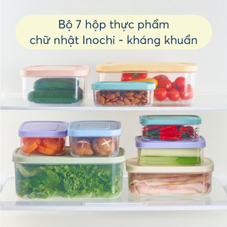 Bộ 7 hộp thực phẩm chữ nhật Inochi-Hokkaido (500-750-1000-1500-2000-2500-3500ml)