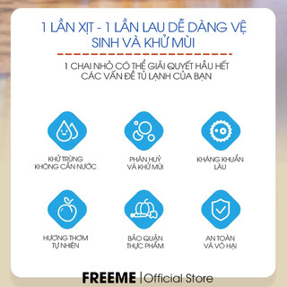 Xịt Khử Mùi Tủ Lạnh FREEME - Loại Bỏ 99% Mùi Hôi Thịt Cá, Rau Củ, Thức Ăn Hỏng | An Toàn, Hiệu Quả