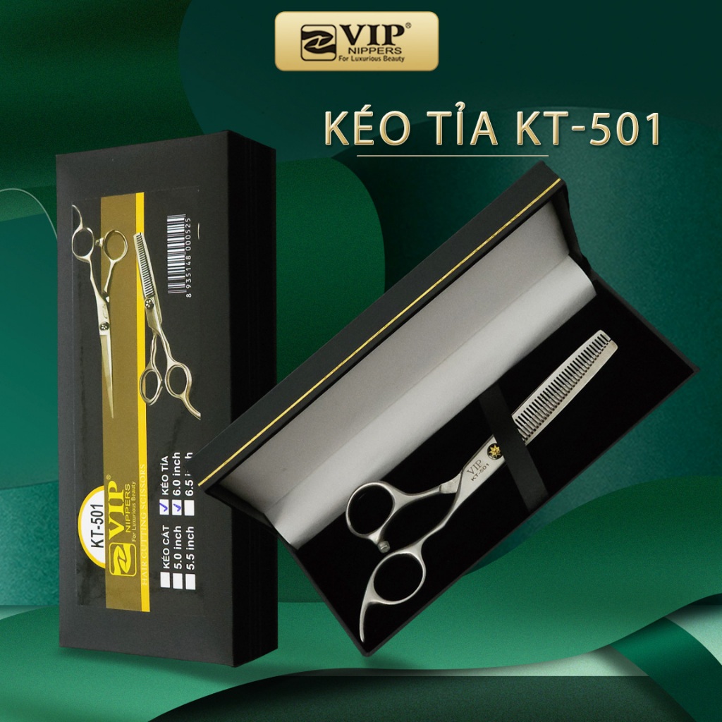 Kéo Cắt Tóc- Kéo Tỉa Inox VIP, KT-501