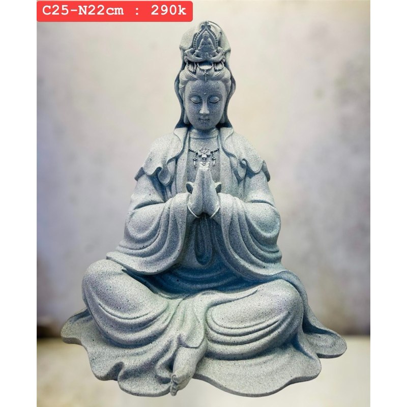 Mô hình Quan Âm cao 25cm trang trí trầm, bán cạn, tiểu cảnh, non bộ