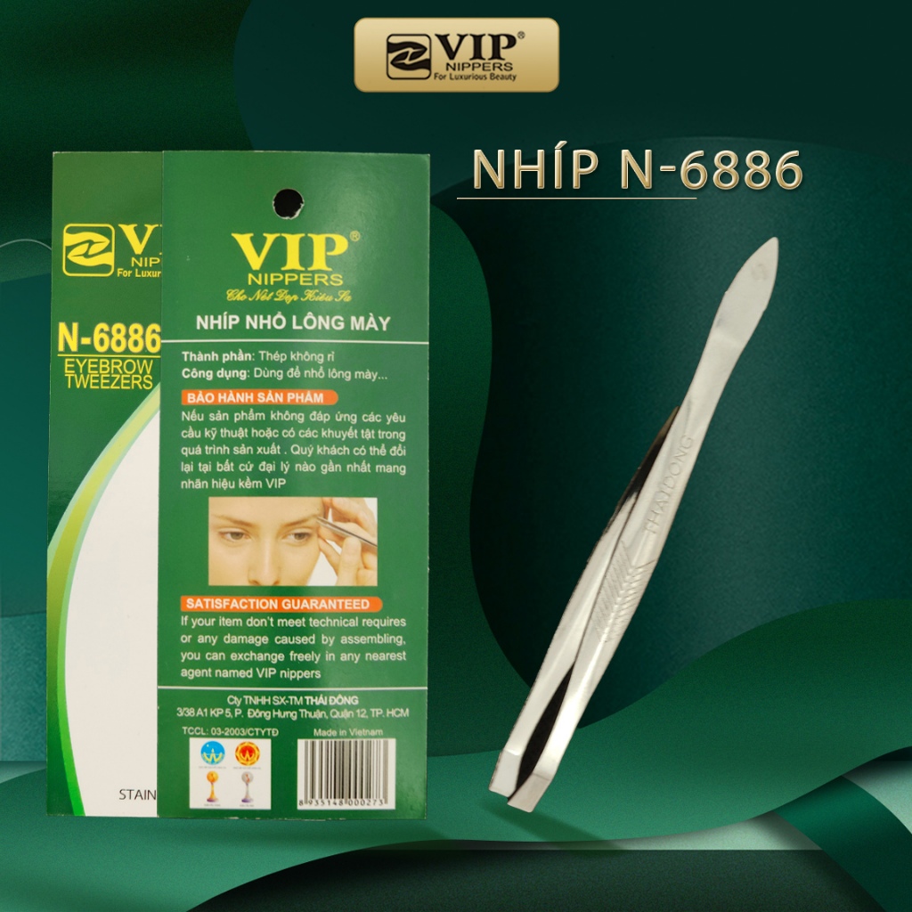 Nhíp Nhổ Lông Mày, Lông Nách, Lông Mũi Giá Rẻ Inox VIP N-401, N-6886