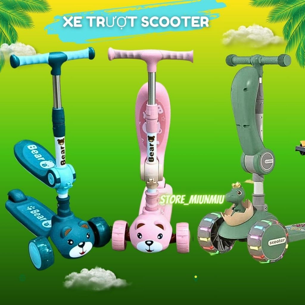 ✅𝑴𝒊𝒆̂̃𝒏 𝑺𝒊́𝒑✅Xe trượt scooter cho trẻ em có  đèn, ghế ngồi 2in1 có giỏ đồ mẫu mới|