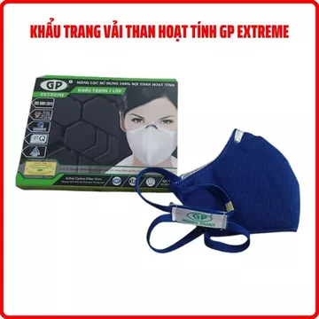 Khẩu trang GP than hoạt tính EXTREME đeo gáy chính hãng chống độc chống bụi 7 lớp - Tặng miếng lọc