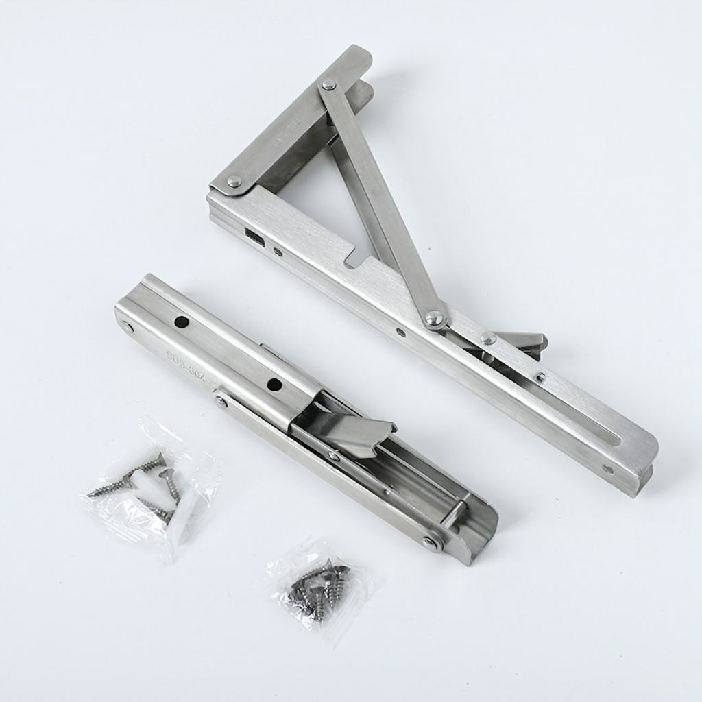 Bản lề gập thông minh đa năng inox, Giá đỡ kệ treo tường gấp gọn, pát ...