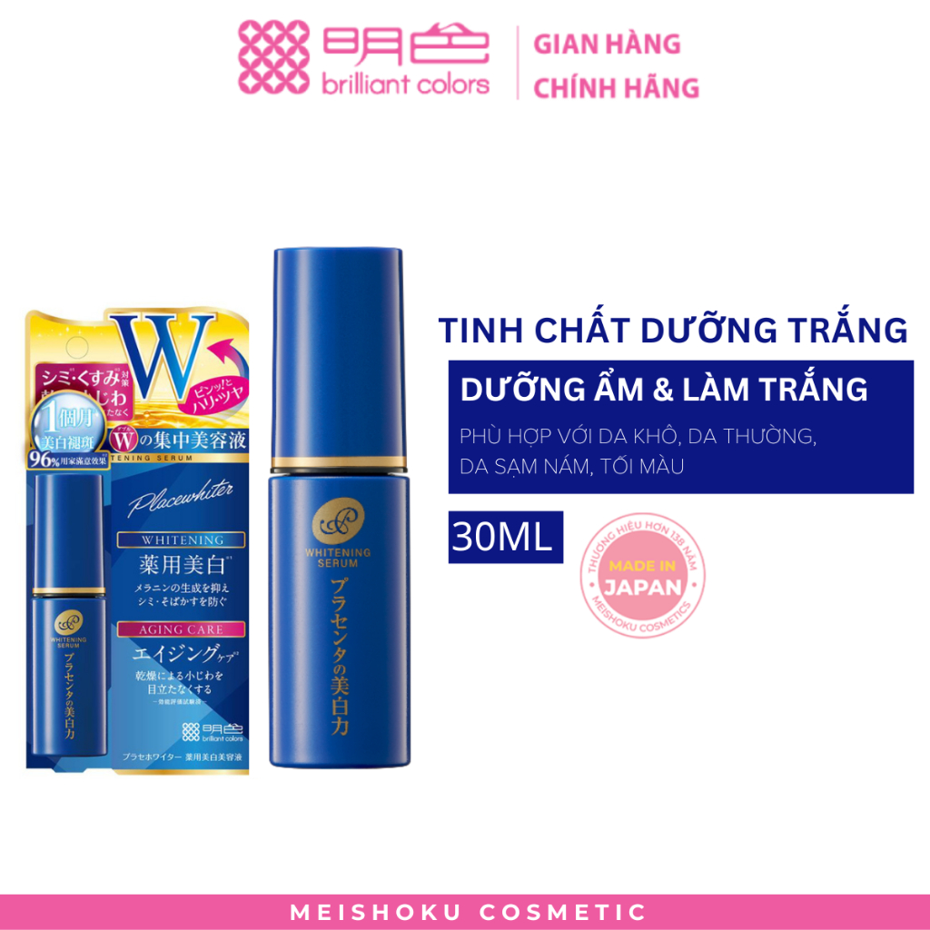 Ảnh Tinh Chất Chứa Nhau Thai Dưỡng Trắng, Giảm Nếp Nhăn MEISHOKU Placewhiter Serum 30ML 2