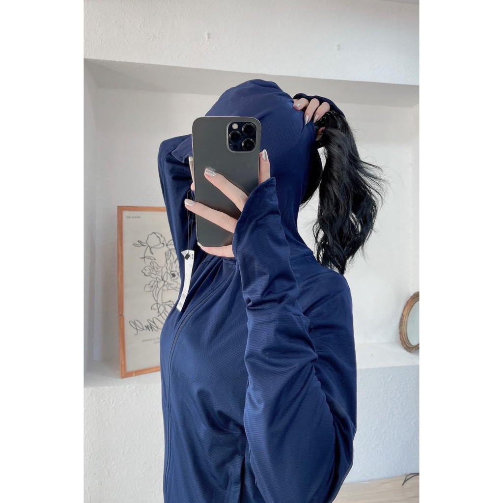 Áo chống nắng nữ 2 lớp mũ cứng áo khoác chống nắng thân ngắn vải thông hơi chống tia UV bảo vệ toàn thân tốt nhà XUZI.