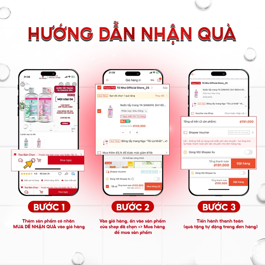 Nước tẩy trang YA SAMAYA 3in1 600ml Micellar Water làm sạch, giữ ẩm và dưỡng mềm da