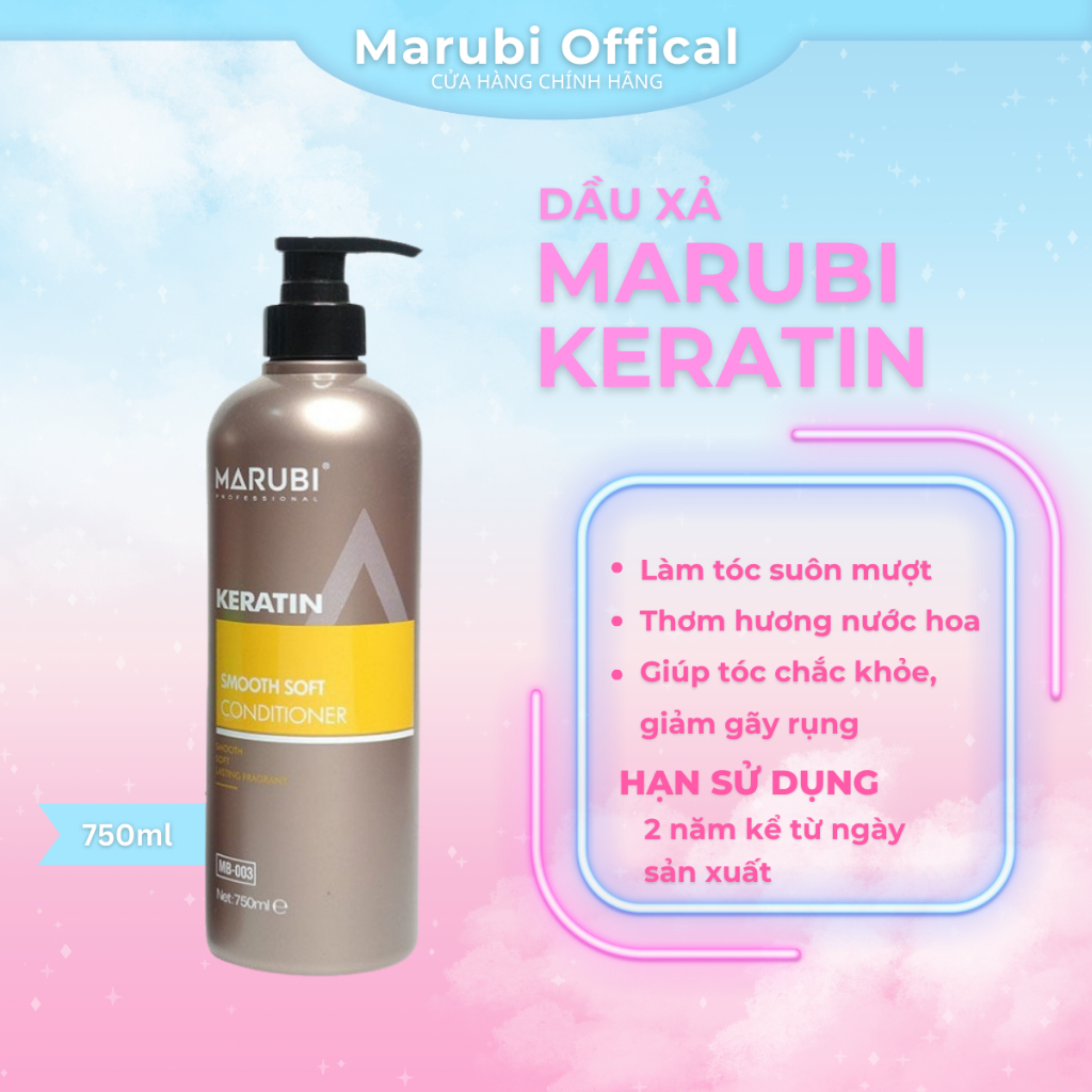Marubi keratin Dầu xả 750ml siêu mềm mượt thơm nước hoa