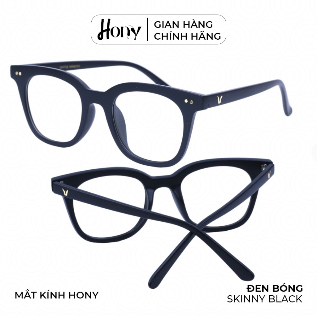 Mắt kính Nữ thời trang HONY - Gọng kính vuông nhựa cứng bo tròn cách điệu thời trang