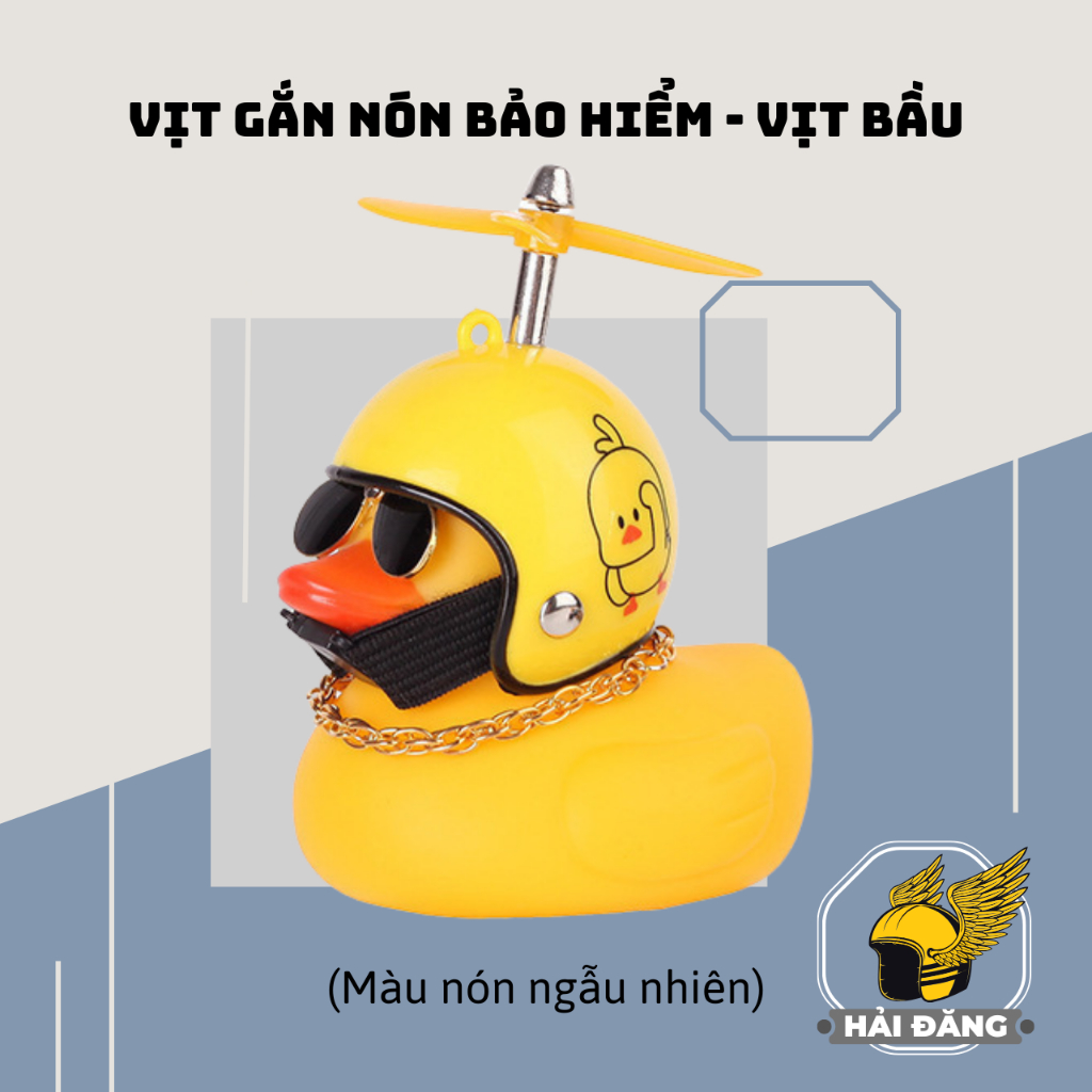 Vịt vô tri gắn mũ bảo hiểm Napoli siêu cute, trang trí xe ô tô, xe máy ...