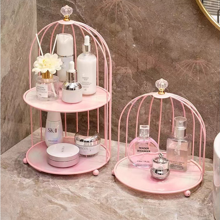 Kệ Đựng Mỹ Phẩm Lồng Chim 1 Tầng 2 Tầng Trang Trí Nhà Cửa Đựng Đồ Nước Hoa