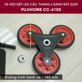 Xe đẩy kéo hàng leo cầu thang 6 bánh FujiHome CC-6150 - Tải trọng 150kg, Hàng nhập khẩu chính hãng