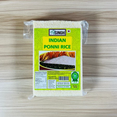 Gạo hạt ngắn, nhỏ xíu Ấn Độ SingH Ponni Rice, 1kg