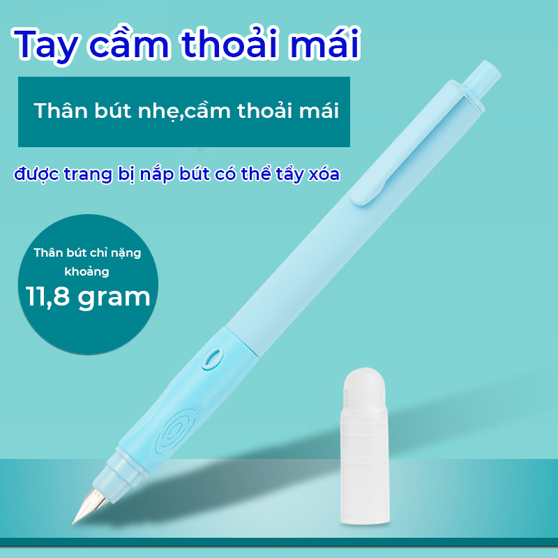 Bút Máy Bấm Ngòi F39 Màu Mới Nhất - Bút Có Thể Tẩy Xóa, Phù Hợp Với Các Bé Lớp1 Đến 5,Ngòi EF 0.38mm.