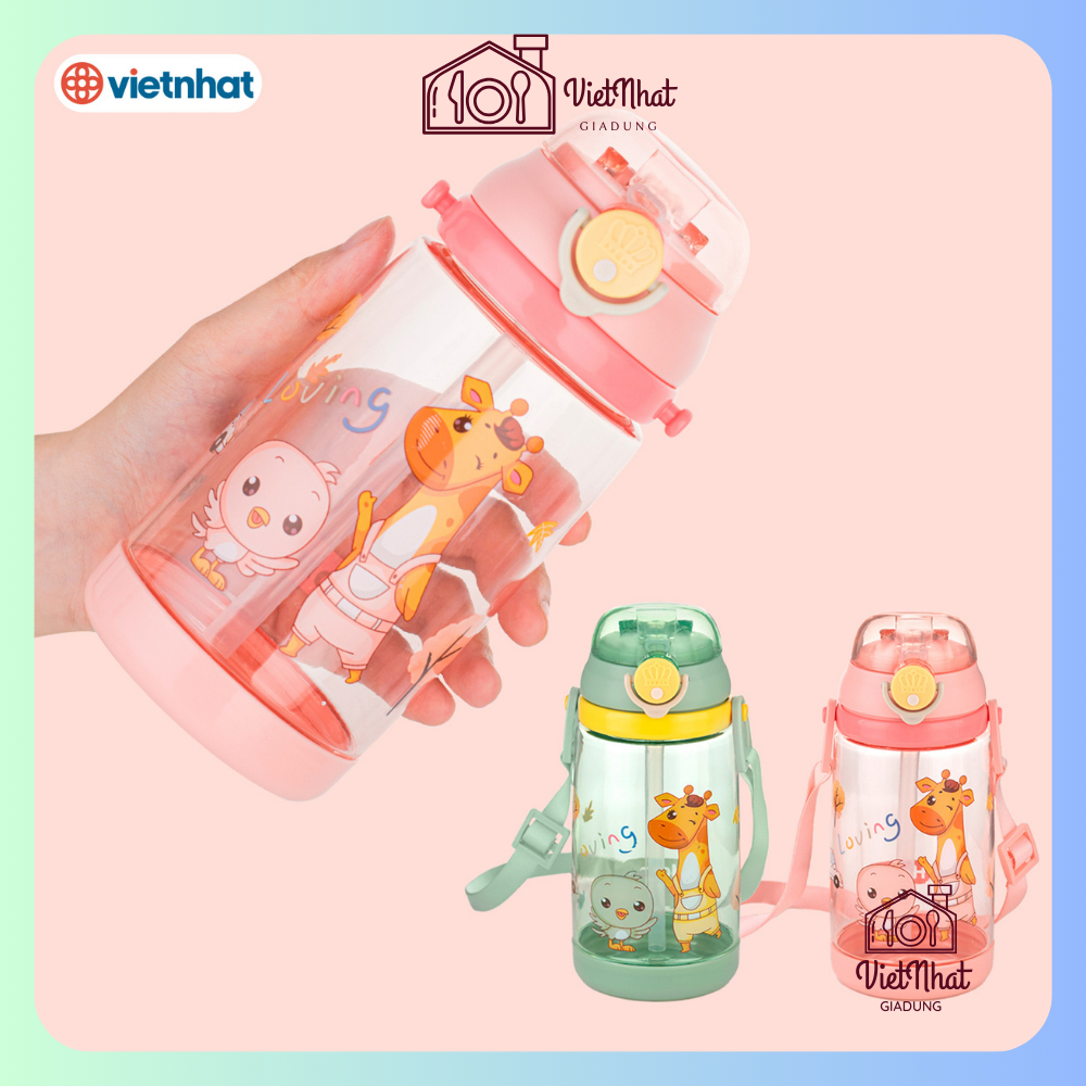 Bình Nước Trẻ Em 450ml Hokori 0081, Bình Tập Uống Cho Bé Yêu Việt Nhật Cao Cấp
