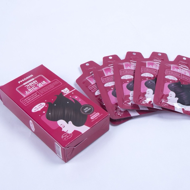 Hộp 5 Gói Gội Khô Nhuộm Thảo Dược Pyeonan Hàn Quốc 5x30g