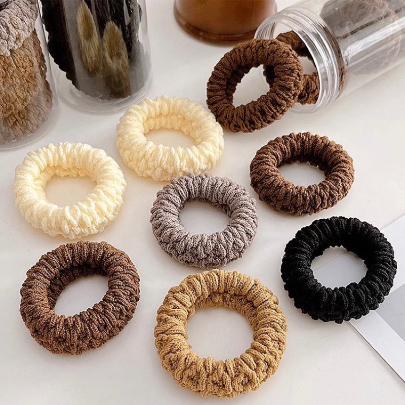 # Set 6 Dây Cột Tóc Dày Co Giãn Phong Cách Thu Đông Mới ntt95