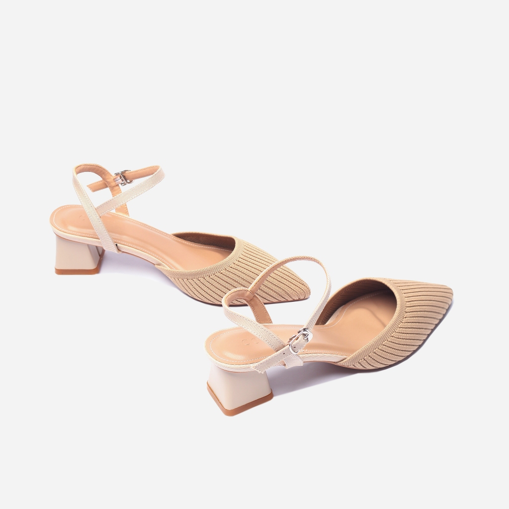CORII - Giày Sandal Cao Gót Bít Mũi Gót Vuông 4cm BST The Grace Thời Trang và Thoải Mái Nhất - CR6TN42 Kem