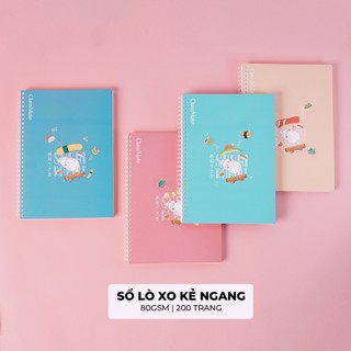 Sổ Lò Xo Mềm Kẻ Ngang A5/B5 CLASSMATE Sushi Rabit 200 Trang Thiết Kế Lò Xo Nhựa Mềm An Toàn 20-034A5/B5