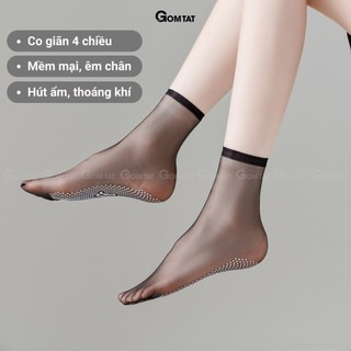 Combo 10 đôi tất da chân cao cổ siêu mỏng GOMTAT, vớ da che khuyết điểm chân nữ có đệm cao su chống trượt - D16-A057