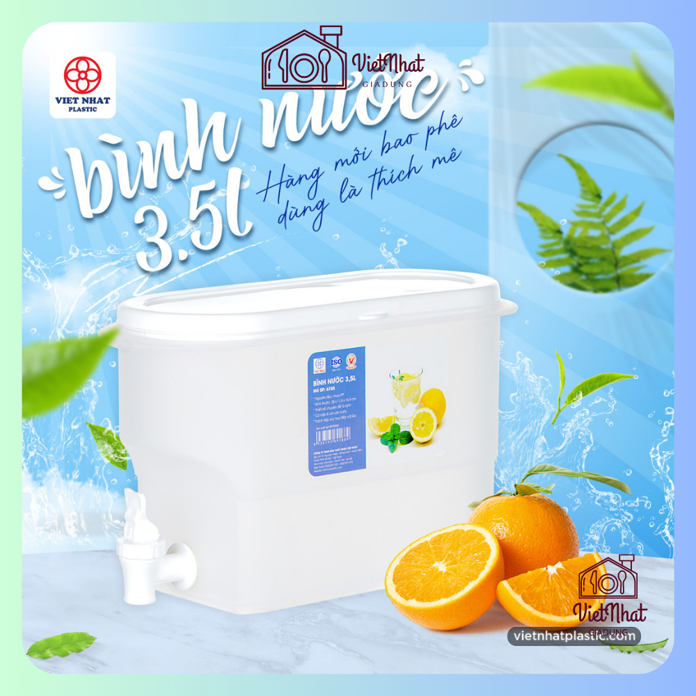 Bình Nước 3.5L 6785 Việt Nhật, Bình đựng nước trà, nước trái cây để trong tủ lạnh tiện lợi