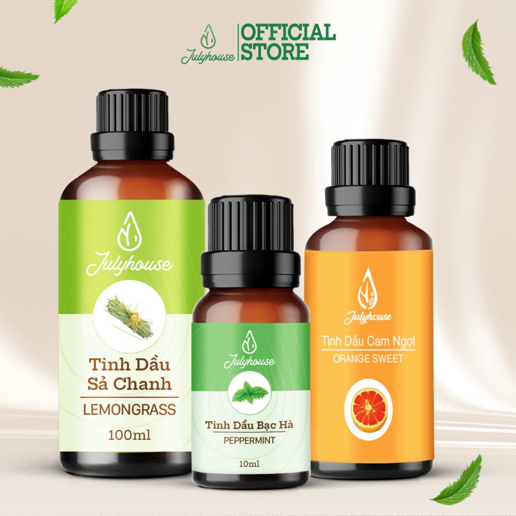 Ảnh Tinh dầu sả chanh, bạc hà, cam ngọt, khuynh diệp thiên nhiên nguyên chất Julyhouse 30ml/50ml/100ml 2